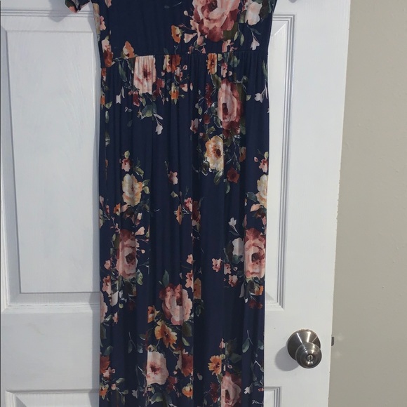 💛Floral Maxi Dress with Pockets - Picture 3 of 6